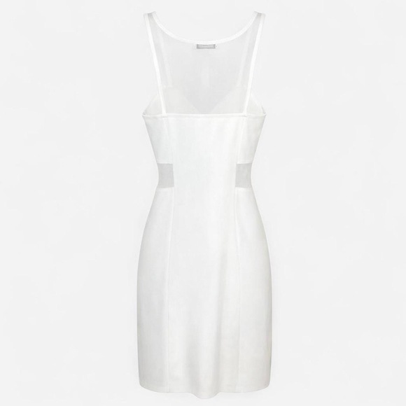 Arden B Vintage White Sheer Bodycon fitted mini dress small - Picture 2 of 8